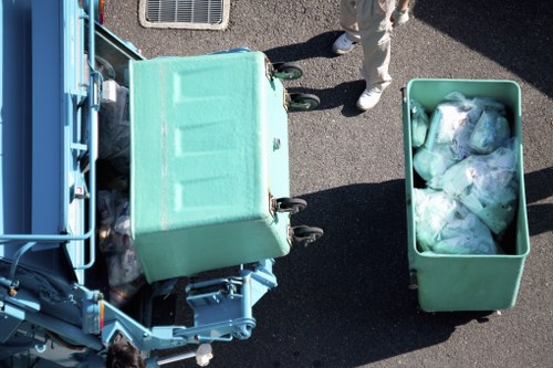 Household and commercial waste being removed