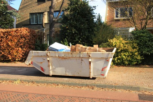 Waste collection trucks operating in the city